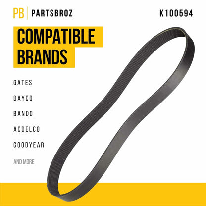PartsBroz K060450 Micro-V Serpentine Drive Belt Compatible Gates Black