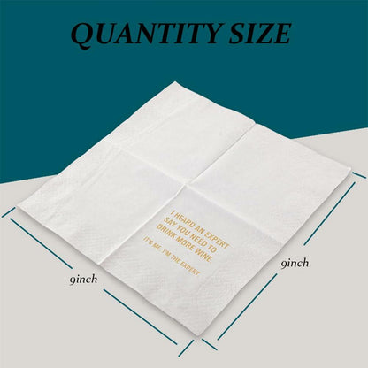 [Like New] VOWFOO Funny Quotes Cocktail Napkins 4.5x4.5 2-ply 100pcs Gossip