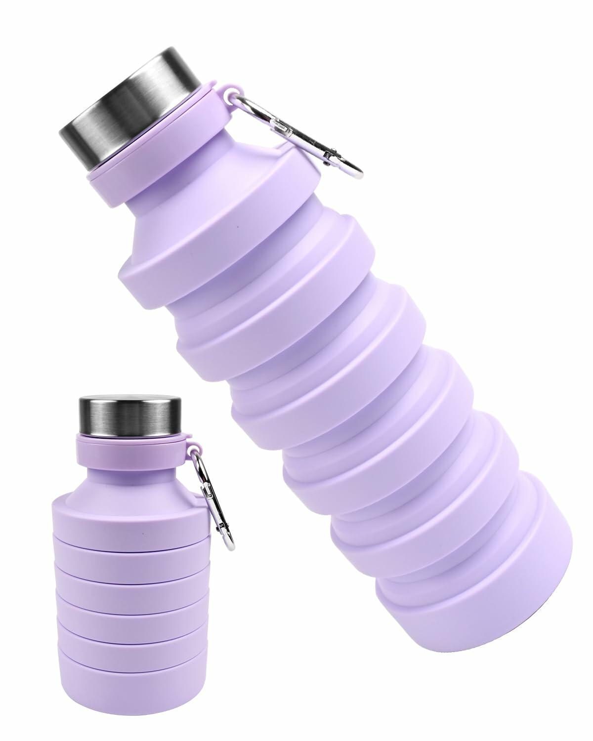 Mitour Collapsible Water Bottle 27oz BPA Free Silicone Foldable Leakproof