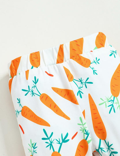 FoWear Baby Boy Easter Outfit Romper & Carrot Print Pants 4PCS Size 3-6M