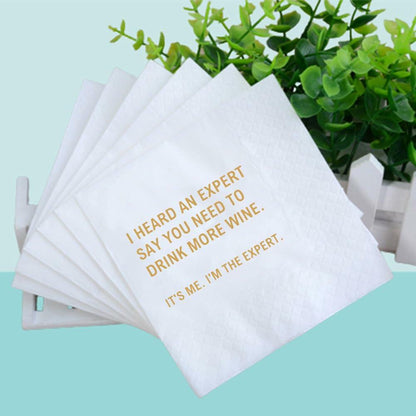 VOWFOO Don't Be Awkward Funny Cocktail Napkins 4.5x4.5 2-ply 100pcs