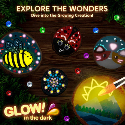 [Like_new] Klever Kits Wooden Painting Craft Kit Glow in The Dark Wood Slices Kids