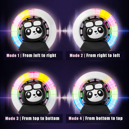 Car Air Fresheners Panda Voice-Activated Rhythm LED Light Blue Automotive