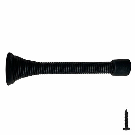Design House Spring Door Stop Wall Protector Rubber Tip Matte Black 10-Pack