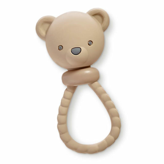 Itzy Ritzy Silicone Rattle Toy Bear Soft Jingle Handle 3+ Months