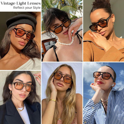 Mosanana Aviator Sunglasses Women Narrow White Frame Black Lens MS52362