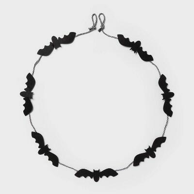 Spritz Halloween Felt Bat Garland Black Halloween Decoration