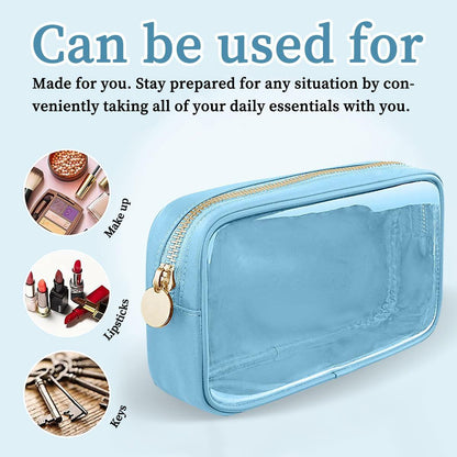 PRRQFJZS Clear Waterproof Makeup Bag Travel Organizer Zipper M Blue