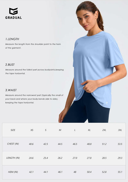 G Gradual Women's Loose Fit Short Sleeve Workout Shirt Hyacinth Purple Size M