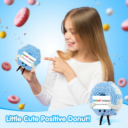 RQWZBCHX Handmade Crochet Donut Stress Toy Pink Cute Motivational Gift
