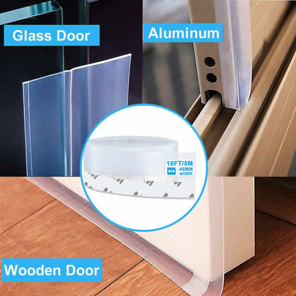 AIMIXUN Weather Stripping Door Seal Silicone Draft Stopper 16.4ft Clear