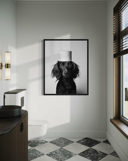 HomeArtPrint Dachshund Bathroom Wall Art Poster 8x10 inches Unframed