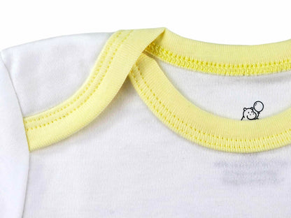 HippoHugs Organic Cotton Baby Sleeveless Footless Romper Yellow Bunny Size 3-6M