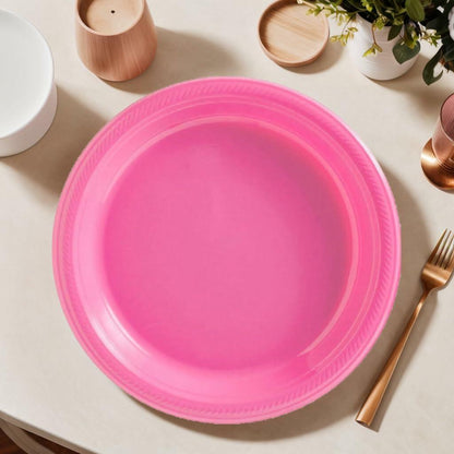 Suertestarry 102 Pcs Party Plates Napkins Set Rose Pink for 20 People