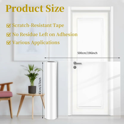 SENONAPO Cat Scratch Furniture Protector 196x17in Clear Self-Adhesive Tape