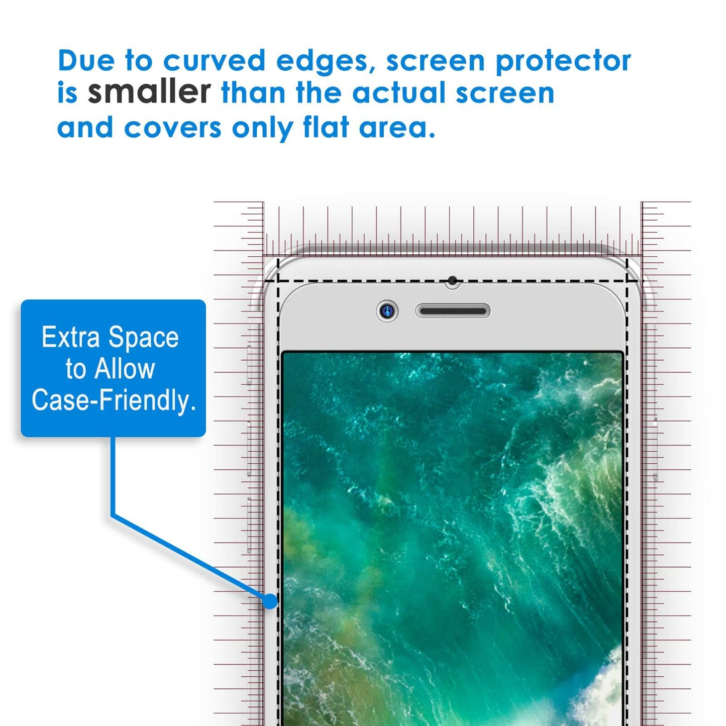 JETech Tempered Glass Screen Protector for iPhone 8 Plus 7 Plus 5.5-Inch 2-Pack