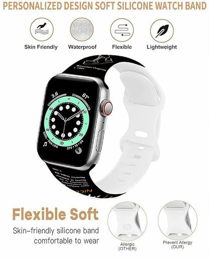 GSDUGYBG Sports Silicone Watch Band Waterproof Black Compatible 38-49mm