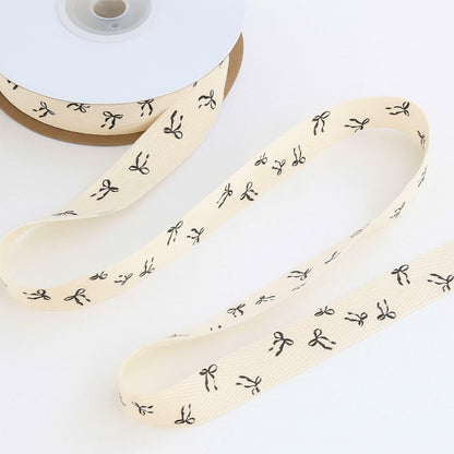Luhiew Black Cotton Bow Ribbon 3/5 Inch 10 Yards Crafting Gift Wrap