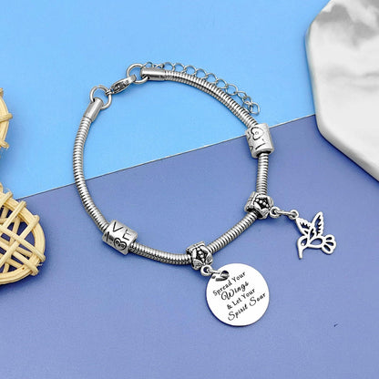 DlaeKua Silver Bracelet Hummingbird Jewelry Christmas Gift Women