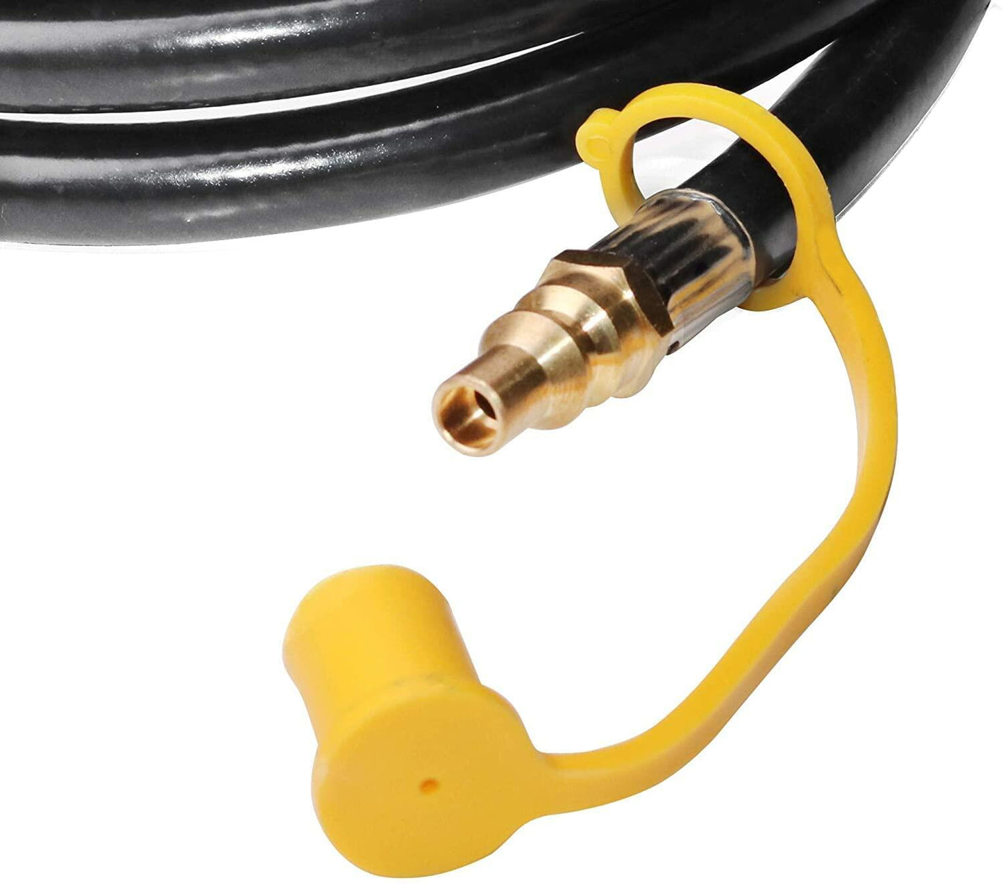 DOZYANT 12ft 1/4" Quick Connect RV Propane Hose Converter for 1 LB Bottle