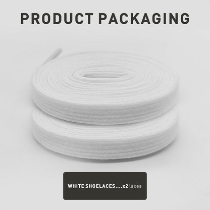UamGlsob 8mm Double Layer Cotton Shoelaces for Puma Sneakers White 47" (120 cm)