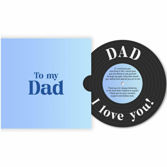 Pawzity Fathers Day Card Vintage 5.3x5.3in Single Red Envelope Dad
