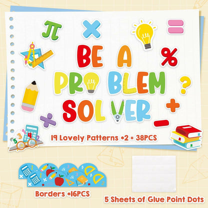 Mosailles Spanish Bulletin Board Paper Stickers Set 54pcs  School Decor