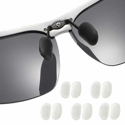 TORWOL 5 Pairs Silicone Glasses Nose Pads Push-in Anti-Slip Black Replacement
