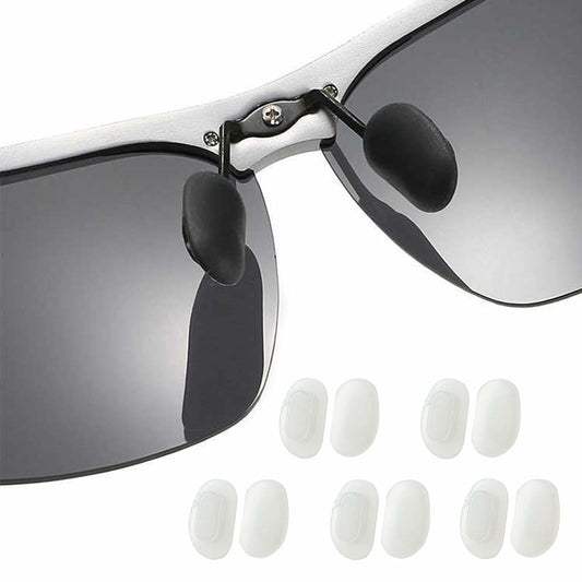 TORWOL 5 Pairs Silicone Glasses Nose Pads Push-in Anti-Slip Black Replacement