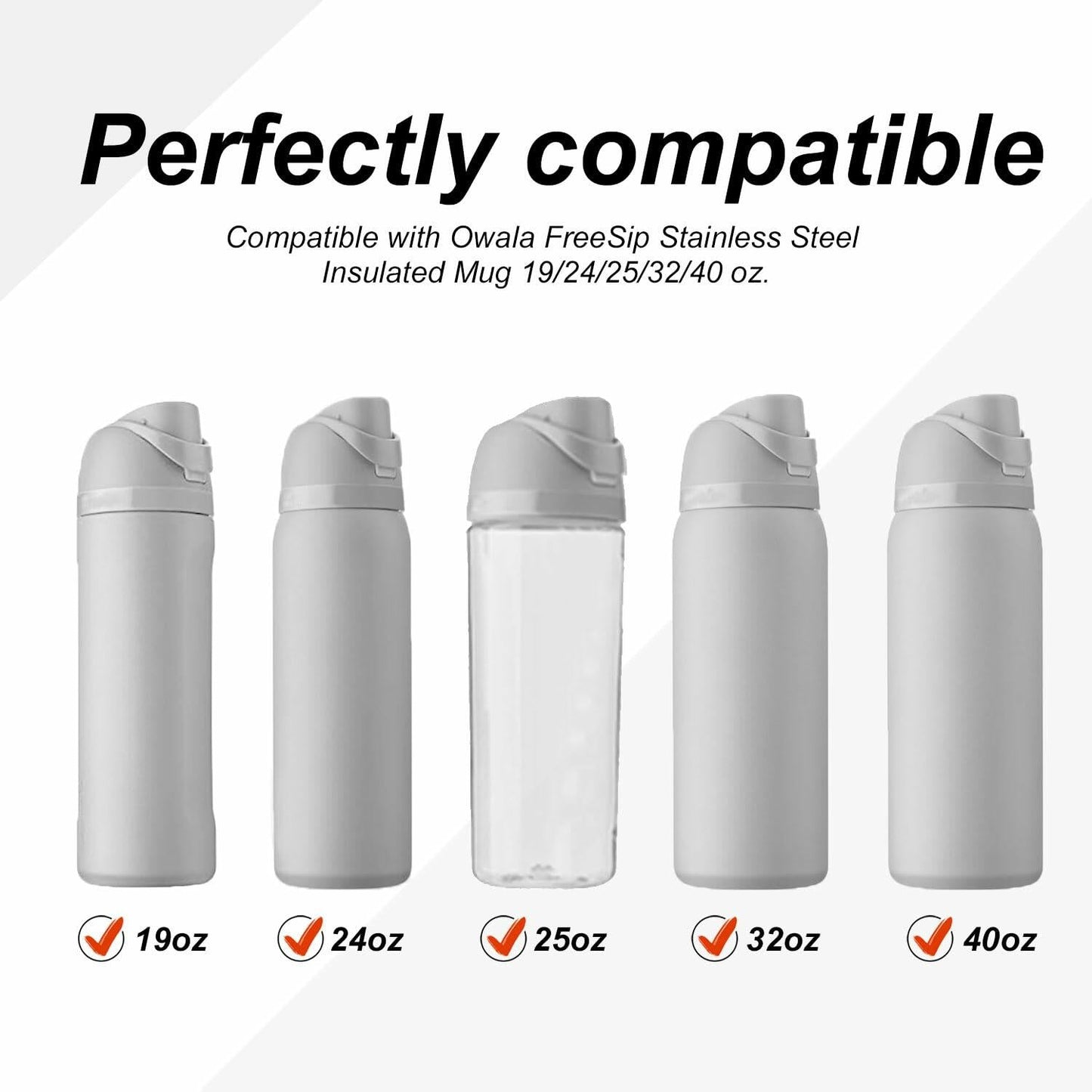 PEUTIER 3pcs Black Stopper for Owala FreeSip Bottle Lid Seal Silicone Plug