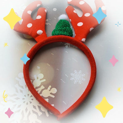 QUNQINLI Christmas Deer Antlers Headband Plush Red Style F 1PCS