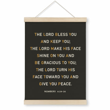 HRQKO Christian Numbers 6 24-26 Wall Art Poster Hanger Frame Black 12x16