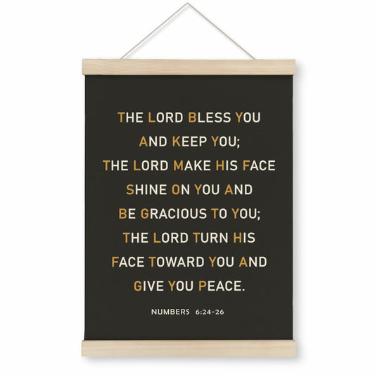 HRQKO Christian Numbers 6 24-26 Wall Art Poster Hanger Frame Black 12x16