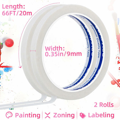 ZOMPAGO Beige Art Tape 0.8in x 164ft Removable Low Tack Masking Tape