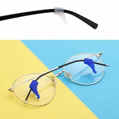 LCLONY 6 Pairs Glasses Ear Grip Silicone Anti-Slip Holders Black/White