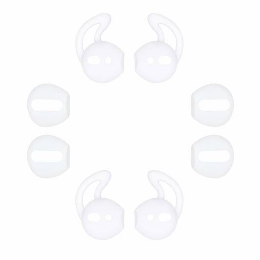 JNSA Ear Tips & Sports Hooks for AirPods Super Thin Charging-Friendly White
