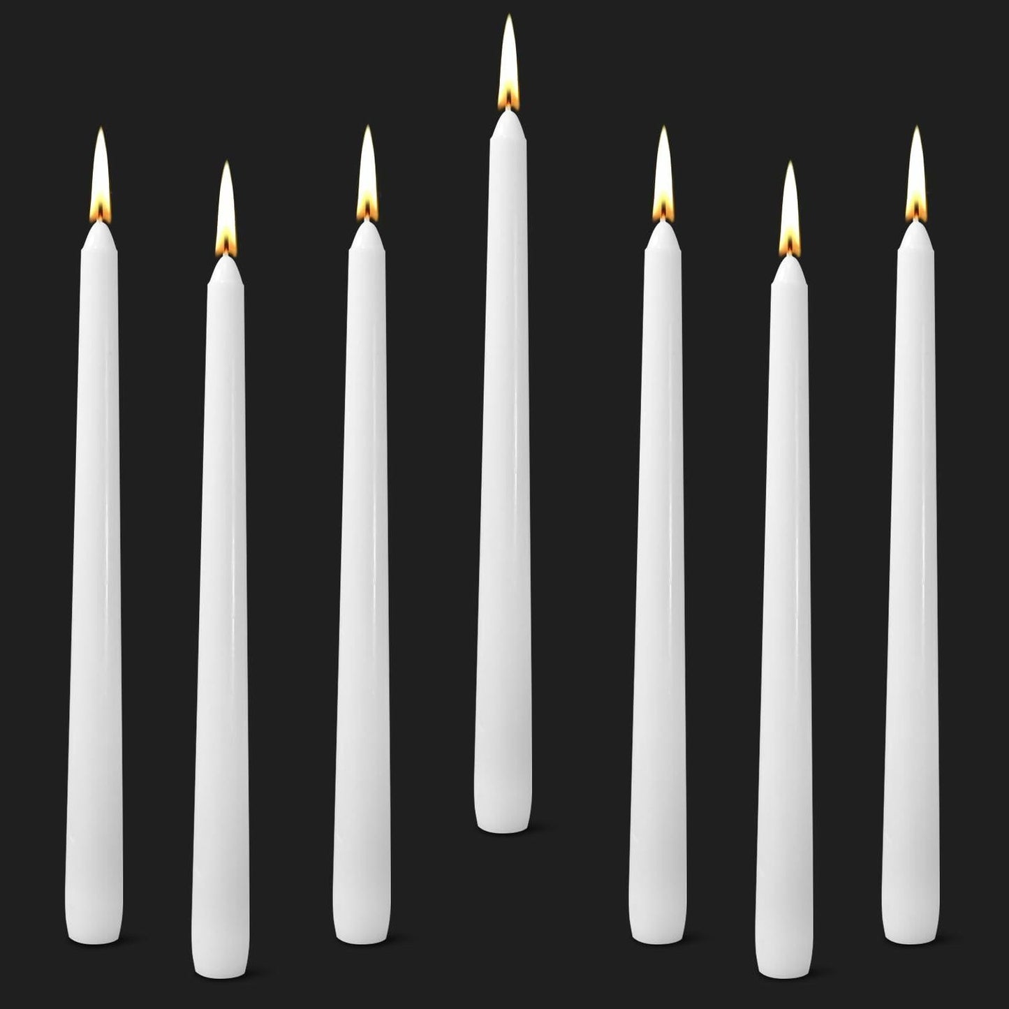 Cacou White Taper Candles 12 Pack 8Hr Burn Unscented Paraffin Wax
