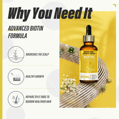 BEST BY 03/12/2027 HOPEMATE Biotin Hair Growth Serum 3.21oz Natural Ingredients