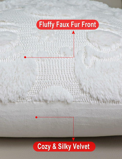 multiwins Christmas Pillow Covers 18x18 Set of 2 Snowman Plush Faux Fur