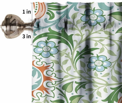 Focusbrite William Morris Floral Insulated Curtain Valance 54x18in 1 Panel