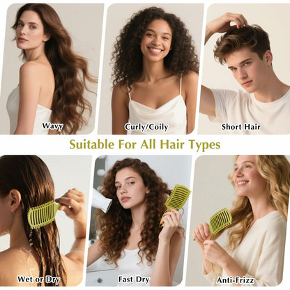 manrator Curl Defining Brush Vented Detangling Frizz Control Matcha Green