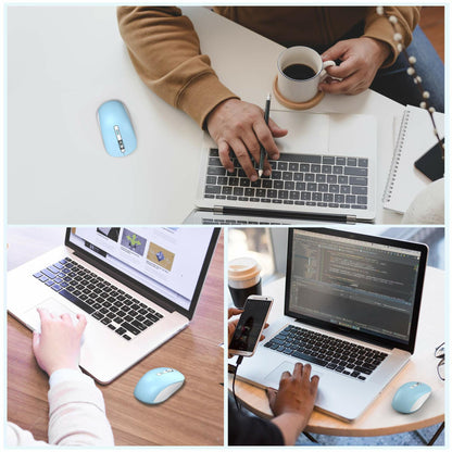 JOYACCESS Bluetooth 2.4G Wireless Mouse Dual Mode USB Blue