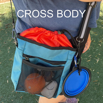 Jalousie Dog Training Pouch with Clicker & Water Bowl 5 Ways to Wear Grey