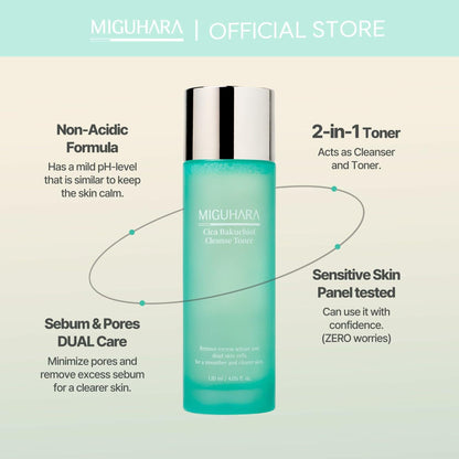 CICA Bakuchiol Cleanse Toner | Korean Skincare 2in1 Toner (120ml/4.05 fl. oz.)