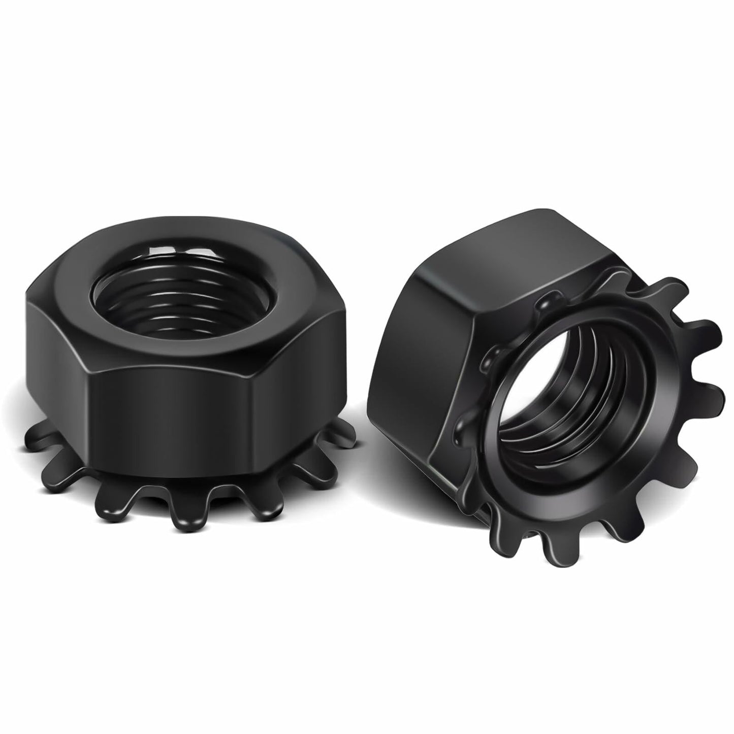 MewuDecor M8-1.25 Keps Lock Nut 304 Stainless Steel Black Finish 25 PCS