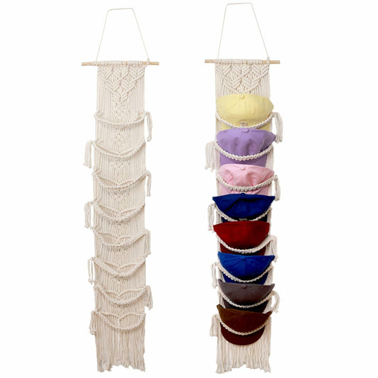 Hommtina Wall Mounted Hat Rack Organizer Brown 2 Pack Bohemian Style