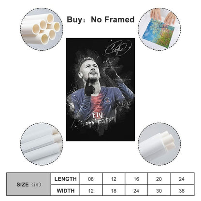 Generic Neymar Wall Art Canvas Print Poster 16x24inch Unframed