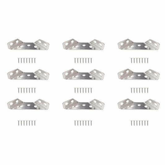 GWYAN 12 Pcs Stainless Steel Furniture Corner Connectors with Screws