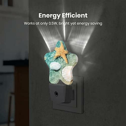 Caifujiqi Night Light Plug-in Dusk to Dawn Sensor White LED Energy Efficient