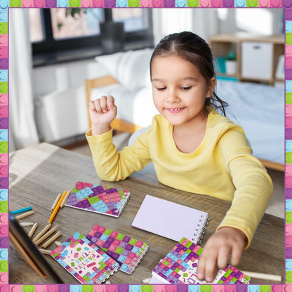 PerKoop Pink Building Block Mini Spiral Notepads 24 Pieces Kids Party Favor